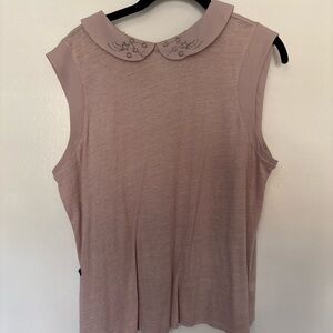 LC Lauren Conrad Sleeveless Peter Pan Collar Camisole in Mauve